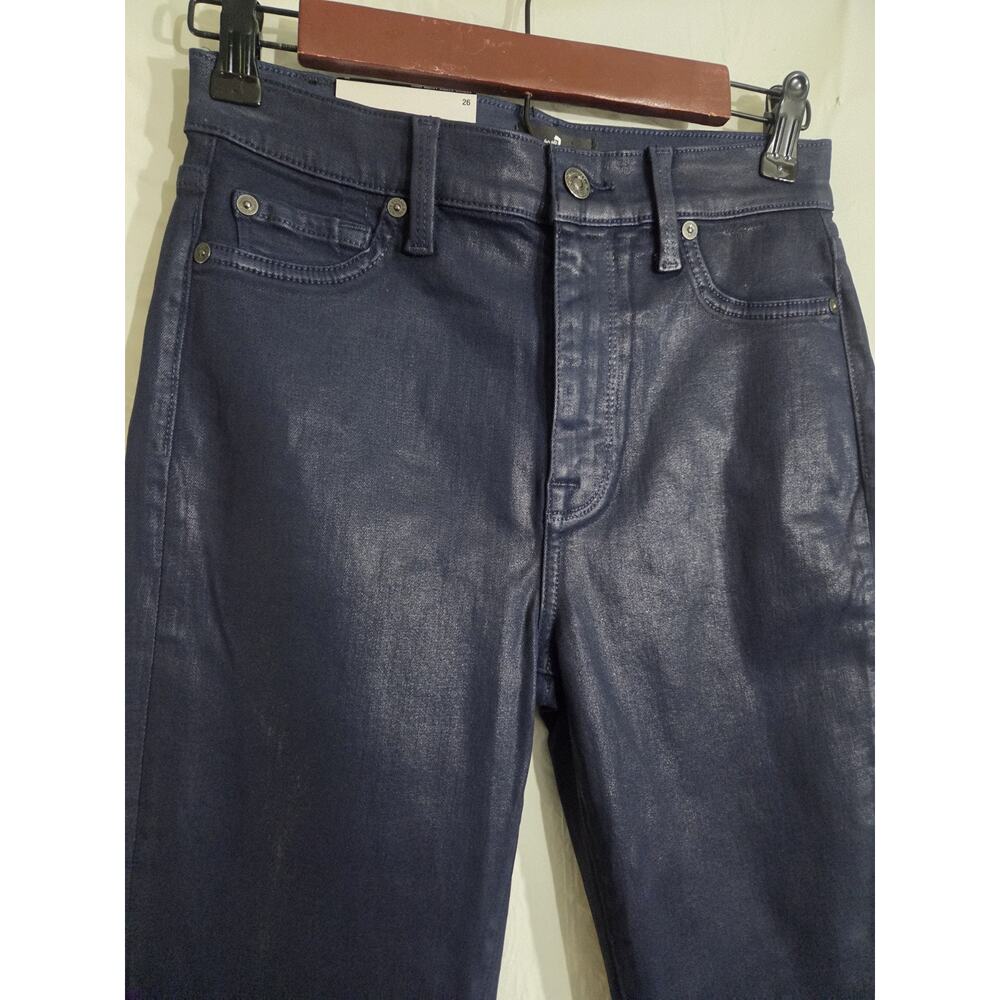 NWT 7 For All Mankind HighRise Ankle Skinny Coated Jeans Women 26 Royal Purple - Picture 2 of 12